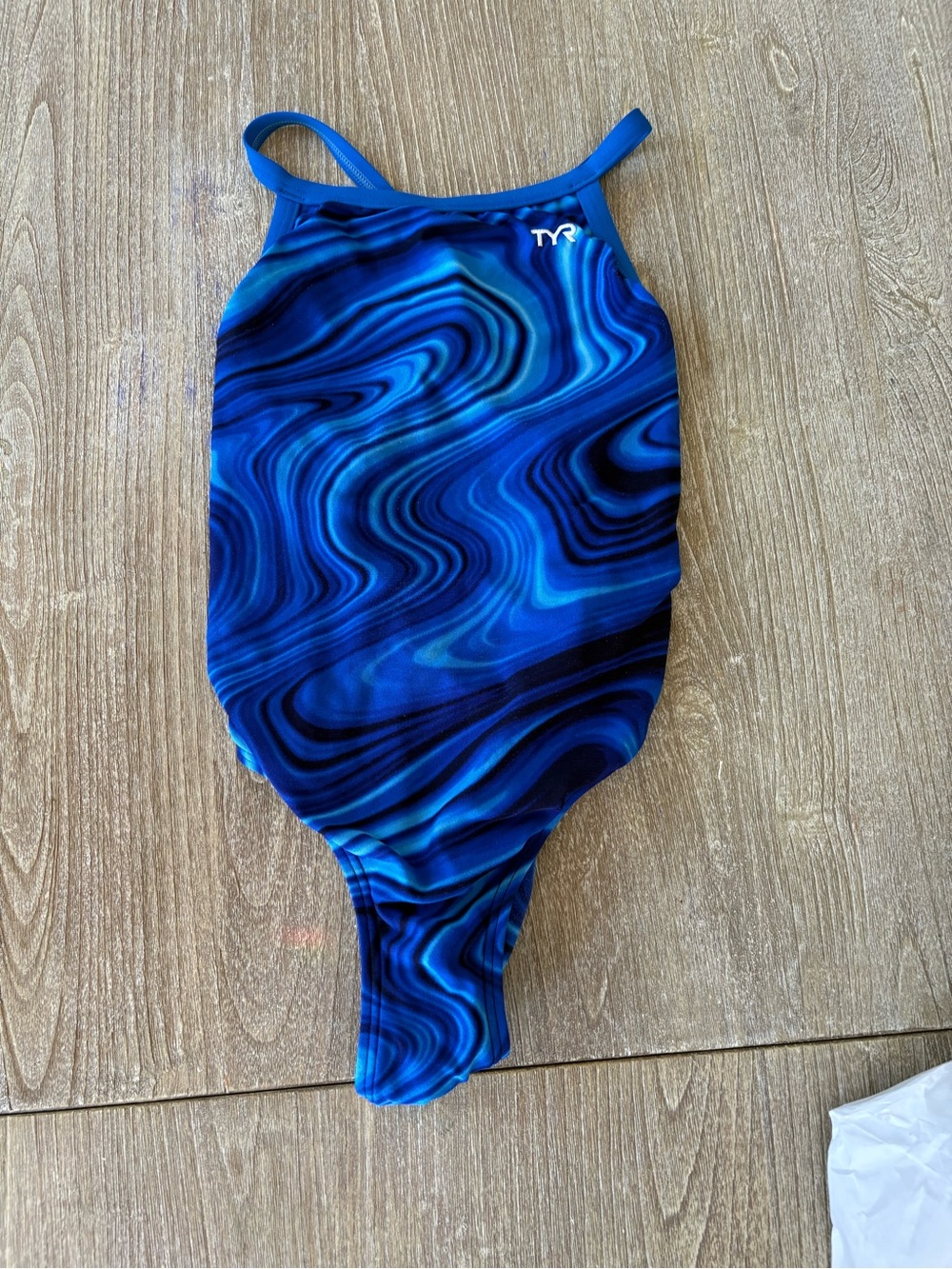 TYR Girls Blue Swirl One-Piece Swimsuit